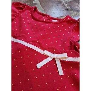 Catherine Malandrino Girls Red Gold Polka Dot Dress Size 4T